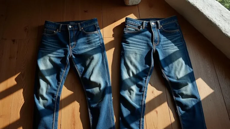 Comparé deux jeans bruts au fil de cinquante jours sans lavage volontaire